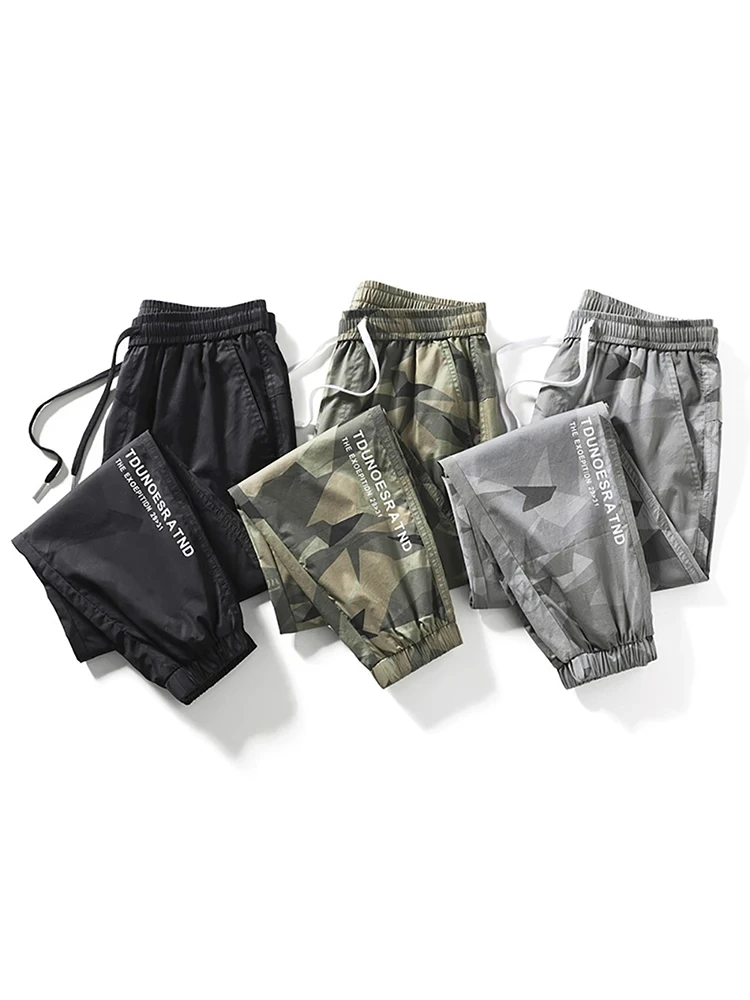 Description Picture 5 of itemThin wear-resistant fashion brand camouflage pants men's small foot cargo pants men's casual foot-binding work pants