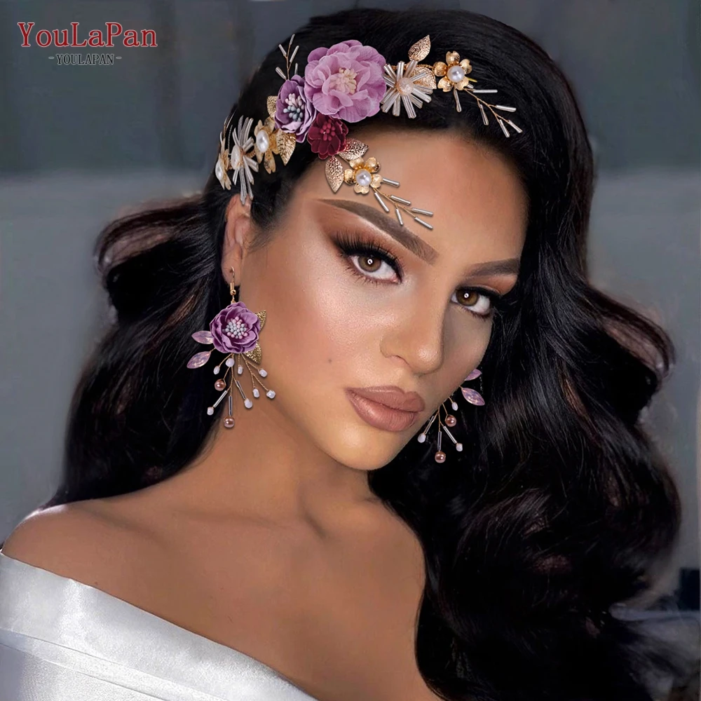 YouLaPan Flower Headband Bridal Tiaras Hair Jewelry Western Wedding Fashion Headdress Floral Pearl Hair Accessories HP190