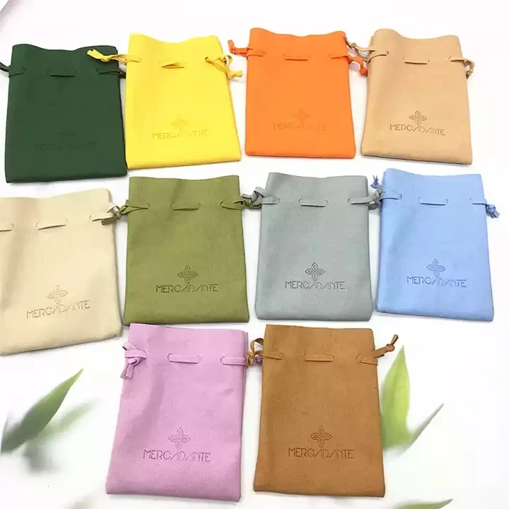 

SheepSew 10x15cm Custom Logo drawstring Microfiber jewelry pouch gift packaging bags Pouch