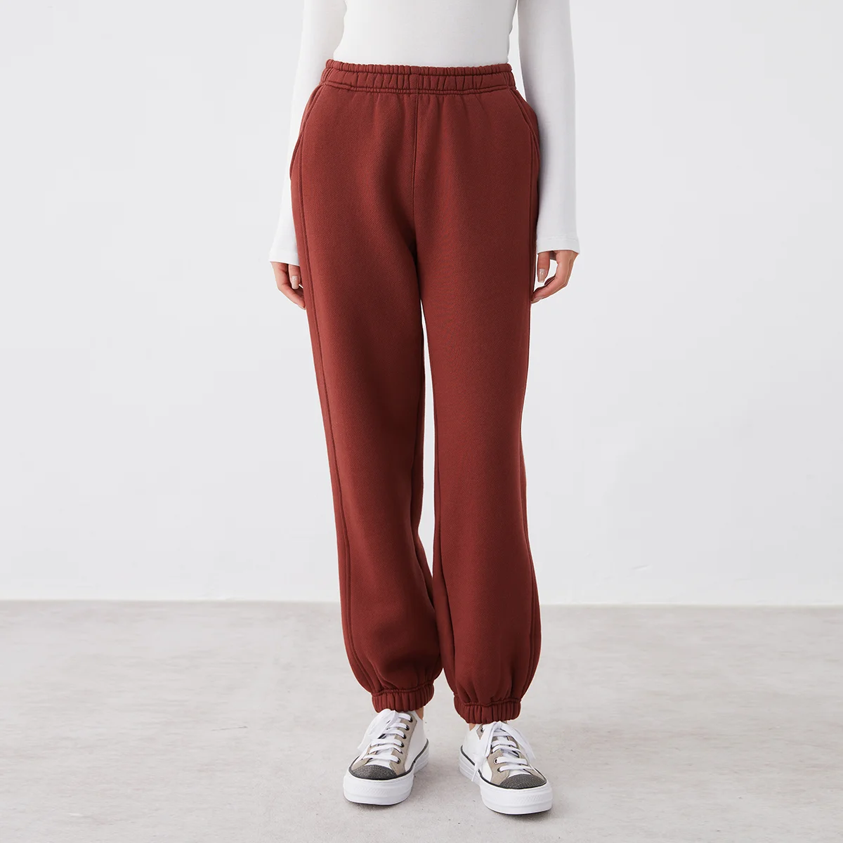 K2708W Hochwertige Luxus-Damenbekleidung, 66 % lange Stapel-Baumwolle, 25 % australische Wolle, Freizeithose, Damenhose