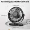 Electric Fan Portable Cooling Laptops Silent USB Fan Three Speed Adjustment for Home Office Desktop Outdoor Camping Mini Fan 2