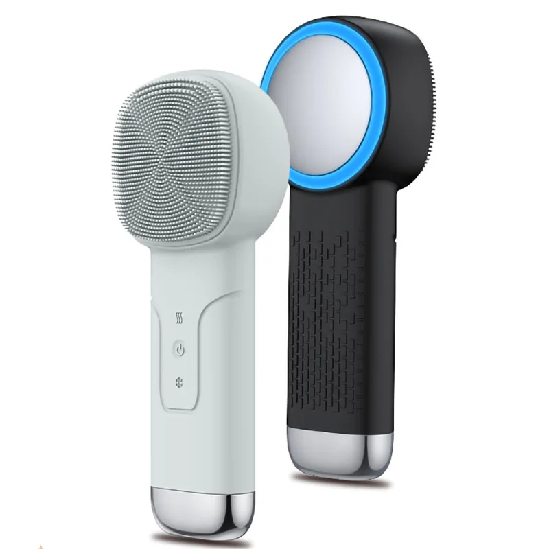 6-in-1 Schallbürste mit Wärmefunktion, wasserdichtem Hautkühlmassagegerät, Silikon-Gesichtsreinigungsgerät_voghion.com