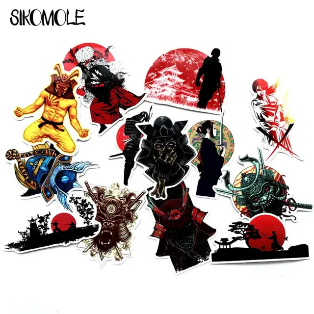 10/30/65pcs Japan Samurai Bushido Spirit Art Stickers DIY Mobile Phone Laptop Guitar Suitcase Skateboard Bike Decals Stickers F5 3