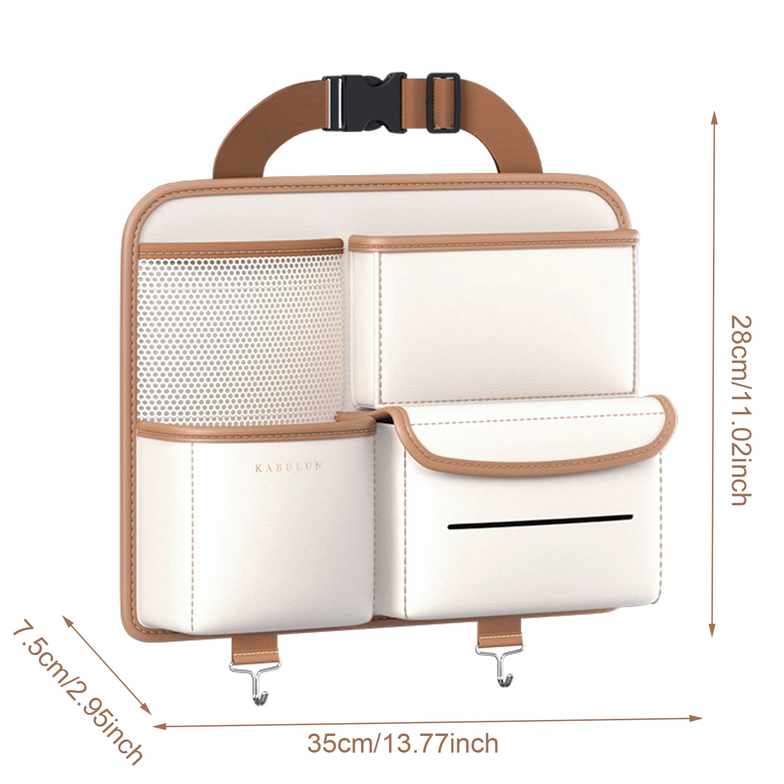 High Capacity Adjustable Multi-Use PU Leather Car Storage Organizer