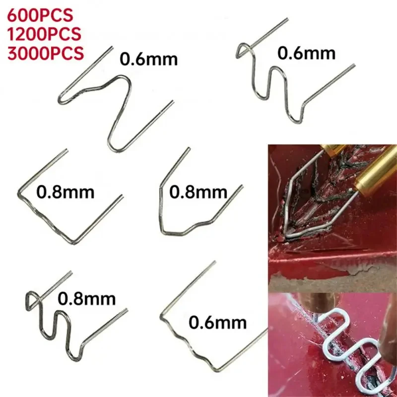 600PCS 플라스틱 용접기 용 핫 스테이플러 스테이플 자동차 플라스틱 수리 기계 용접 와이어 자동차 범퍼 수리 용접 기계