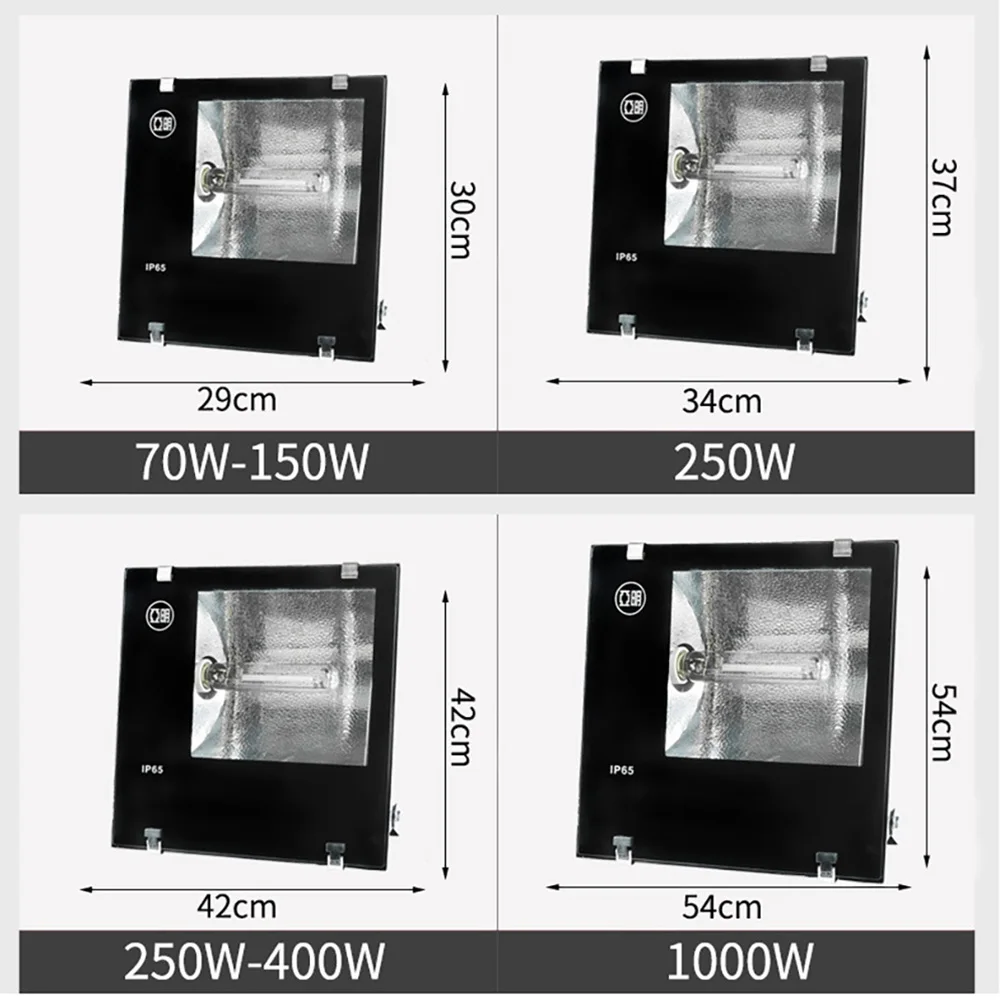 ZHMZH AC220V Floodlight IP65 Waterproof Metal Halide Lamp 250W 1000w High Pressure Sodium Lamp High Power Outdoor Lighting images - 6