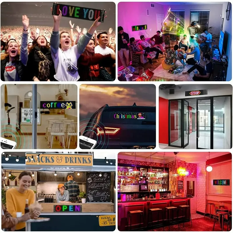 LED Flexible Rolling Screen Waterproof Billboard Matrix Pixel Panel Flexible USB 5V LED Car Logo Bluetooth Application Control 6