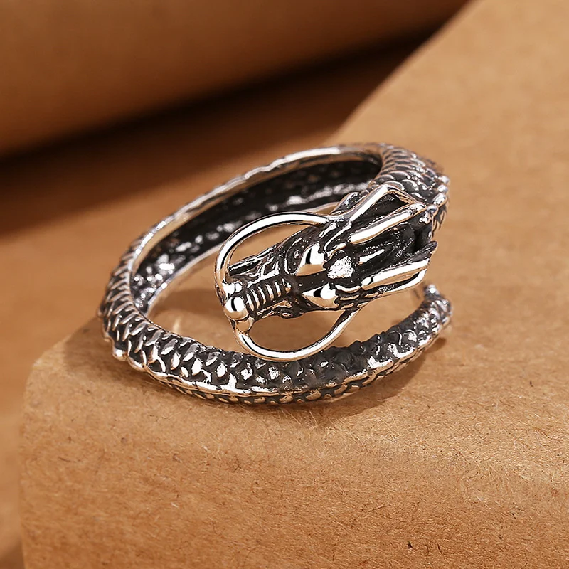Anello Drago Gotico Regolabile - Grosso Anello Pollice Avvolgente - Stile Retro 1935-1950 - Foto 4