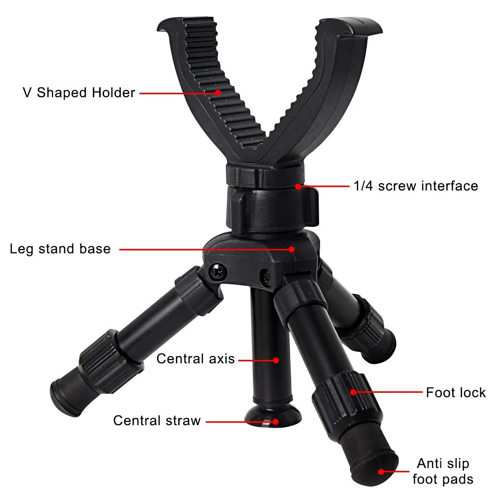 Portable Hunting Gun Tripod Adjustable Rifle Support Mount Monopod Outdoor Practice Floor Holder Tripods for Hunting Shot hunting monopod