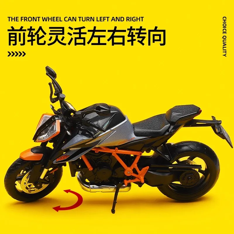 CCA 1/12 KTM 1290 슈퍼 Dake R 합금 다이 캐스트 오토바이 모델 실행 가능한 Shork-Absorber 장난감 어린이 선물 장난감 컬렉션