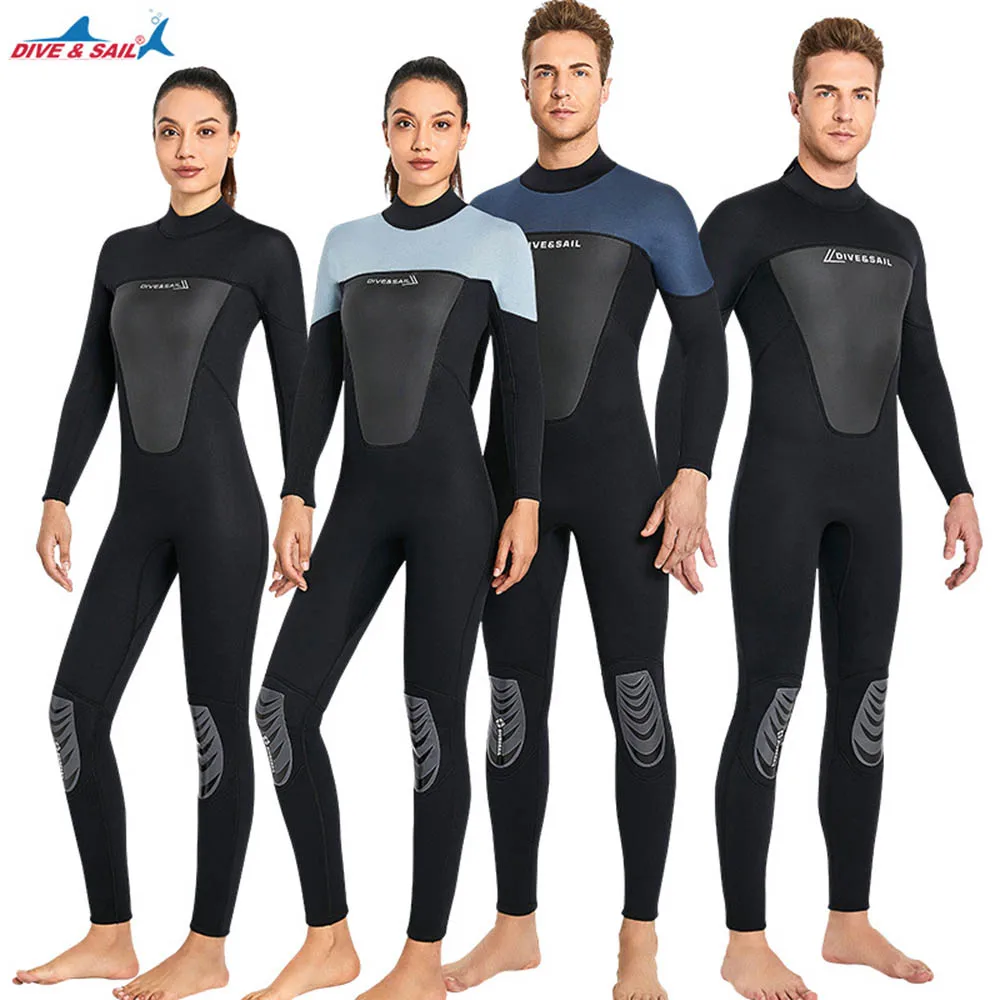 

New 3MM Diving Suit Men's One Piece Long Sleeve Diving Suit Women's Fashion Warm Swimming Surfing Suit Water Sports Diving Suit