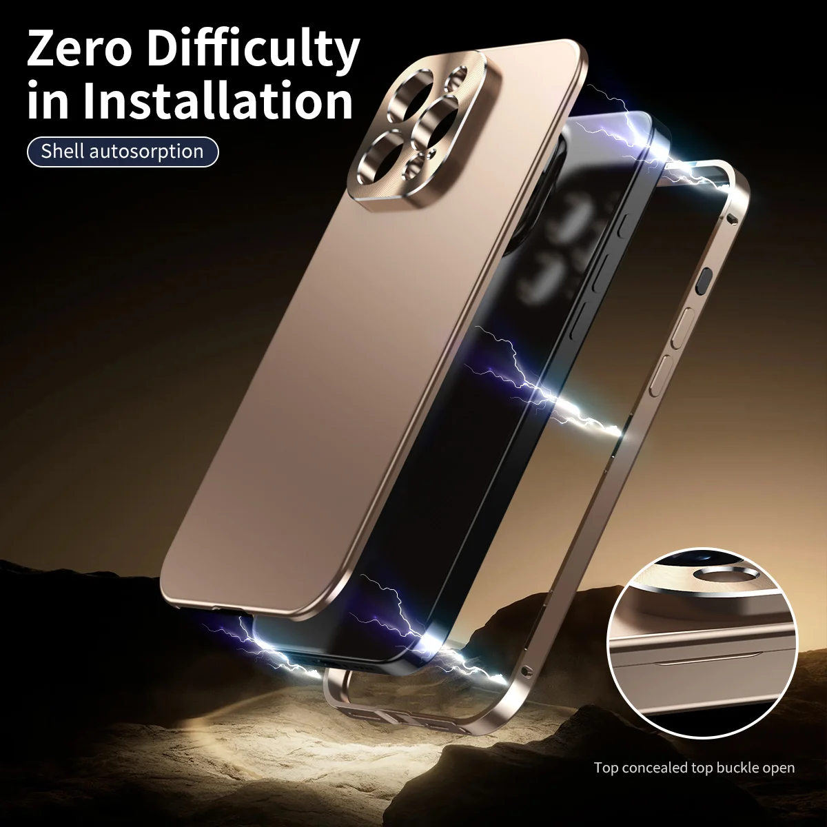 Sleek Aluminum Metal Frame Shockproof Phone Case with CD Pattern and Matte Back Panel