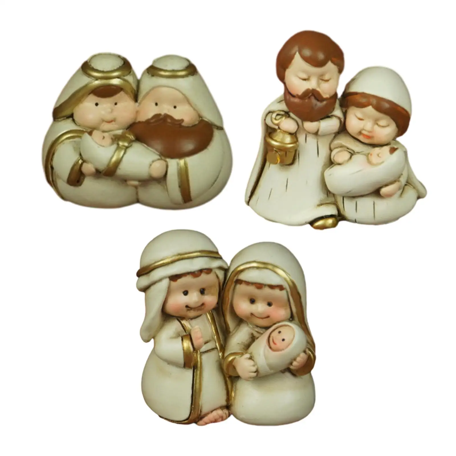 Holy Family Figurine Gift Decorative Nativity Set for Table Cabinets Desktop