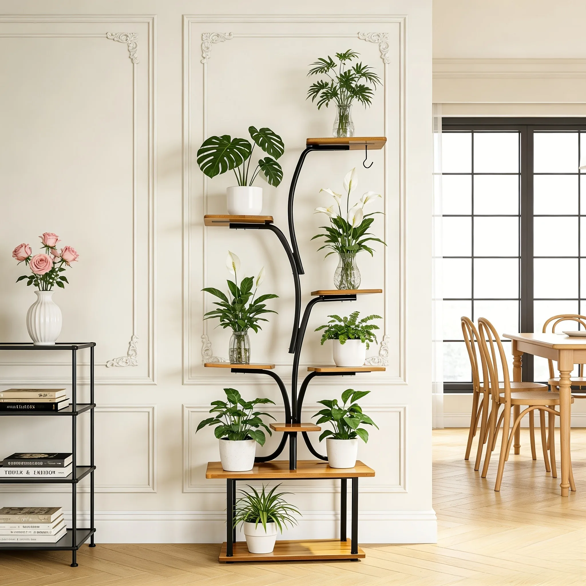 Metal Plant Stand Premium 8-Tier Tall Corner Flower Rack Space-Saving Display