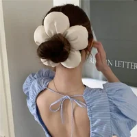 Extra Large Flower Elastic Hair Tie For Women Solid Color Rubber Bands Headband Scrunchie Ponytail Holder Hair Accessories 1