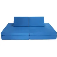 Kids Couch, 6-Piece Convertible Children's Sofa Playset or 2 Chair w/Folding Mats & 2 Pillows, Washable Cover 1