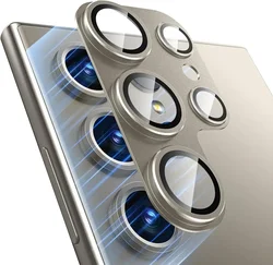 Premium Metal Camera Lens Protector Case - Durable Protective Cover Accessories for Galaxy S24 (Titanium Gray)