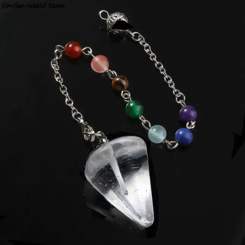 Healing Slinger Voor Waarzeggerij Roze Quartz Slingers Biolocation Natuurlijke Gem Stone Ketting Mannen Reiki Crystal Hanger