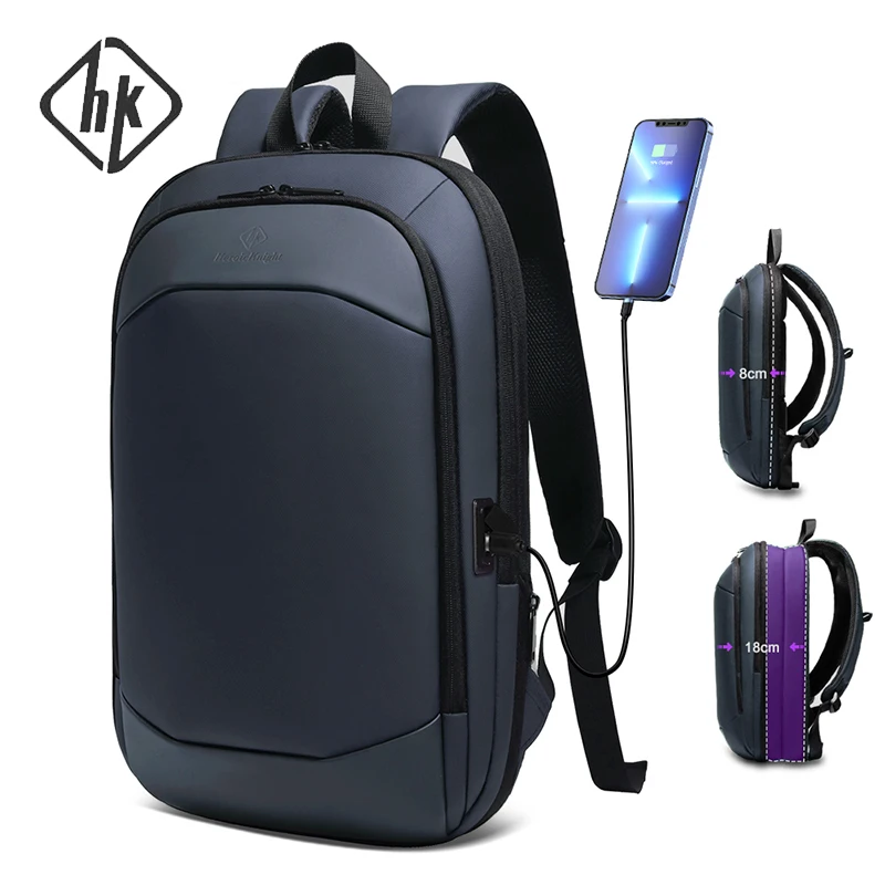HcanKcan Men's Business Waterproof Backpack Fashion 17 inch