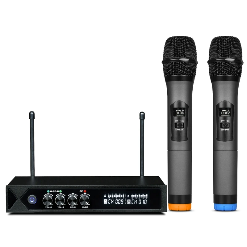 

Беспроводная микрофонная система для караоке, двойной ручной микрофон для компьютера, динамик, студия