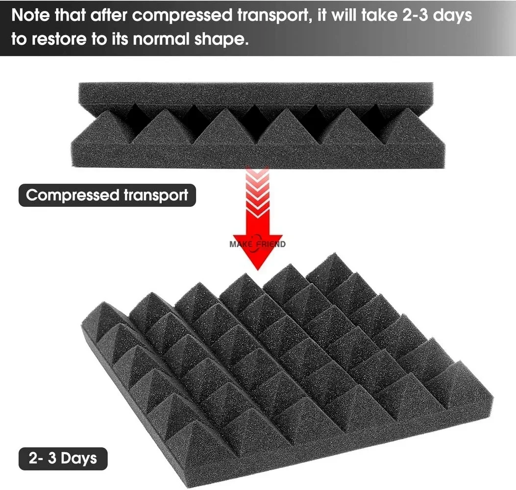 12/24Pack 30x30x5cm Pyramid Acoustic Foam Sound Proof Absorption Insulation Treatment Panel Soundproofing Pad Wall Panels soundproof foam