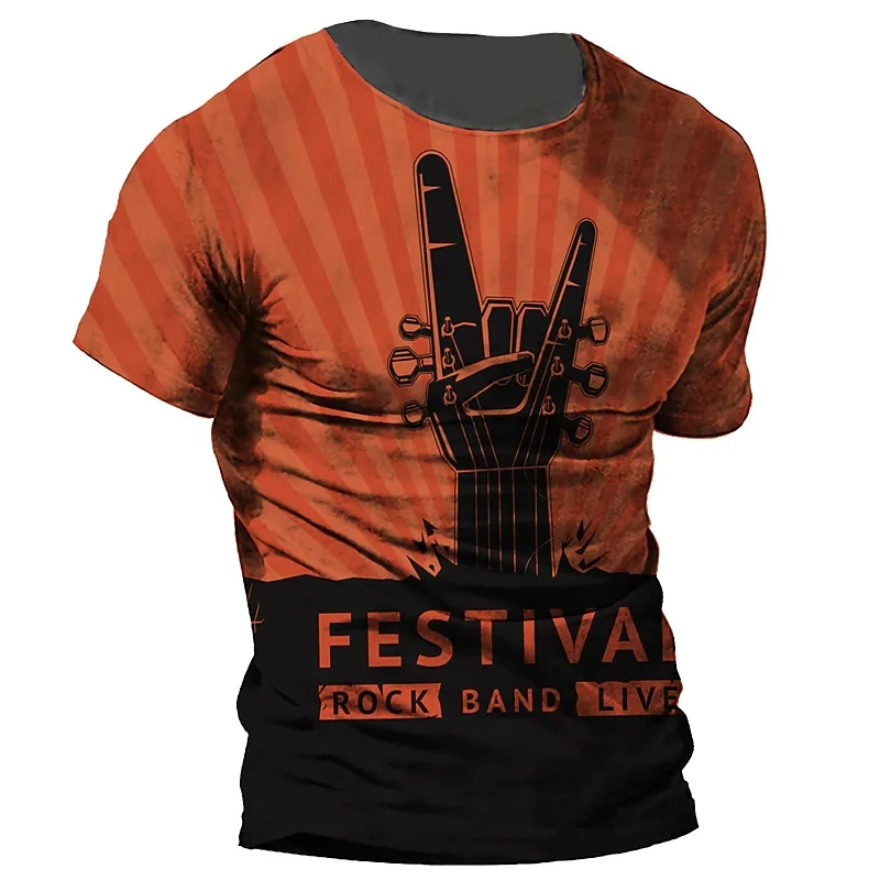 

Мужская свободная футболка с коротким рукавом, Повседневная Классическая футболка с круглым вырезом и 3D-принтом музыки, уличная одежда, весна-лето 2023