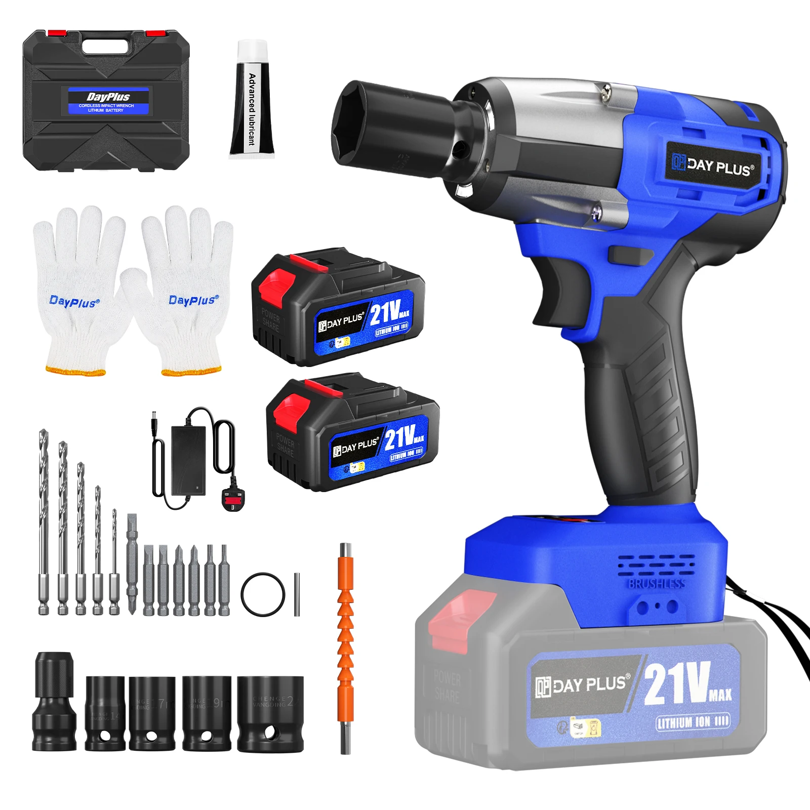All - in - One Electric Wrench! Dual - Function as Wrench & Drill, 21V 3000mAh. Stepless Speed, All Accessories Included!