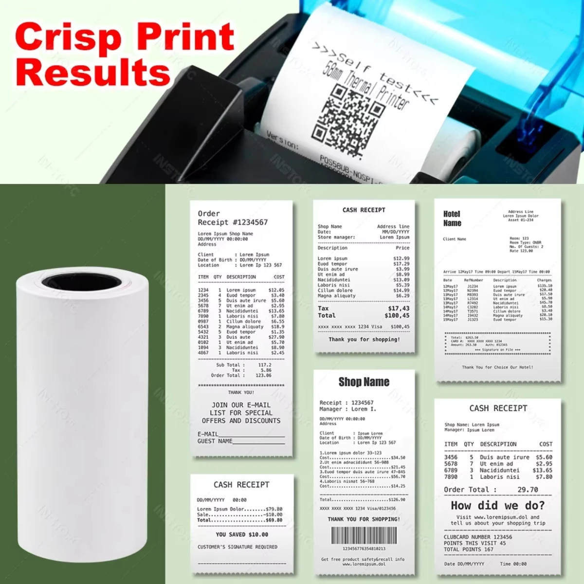 Kids Instant Camera Refill Print Paper 3Rolls Coreless Thermal Print For 53mm/57mm Portable Mobile Receipt Photo Printer