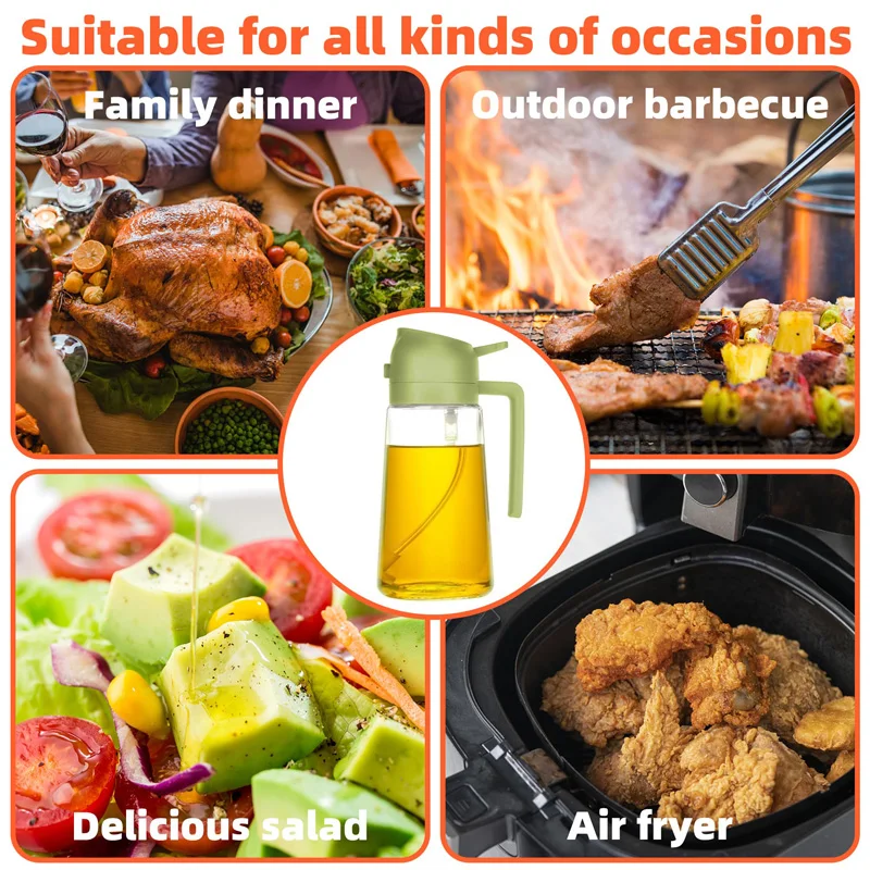 2in1 500ml  Oil Sprayer Oil Spray Bottle Oil Tank BBQ Kitchen Baking BBQ Picnic Kitchen Tools for Businesses 4