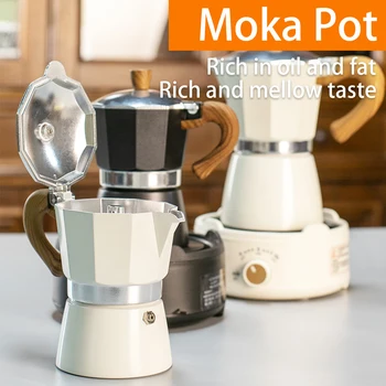 Classic coffee mocha pot with handle, reusable filter, manual operation, suitable for home kitchen 1
