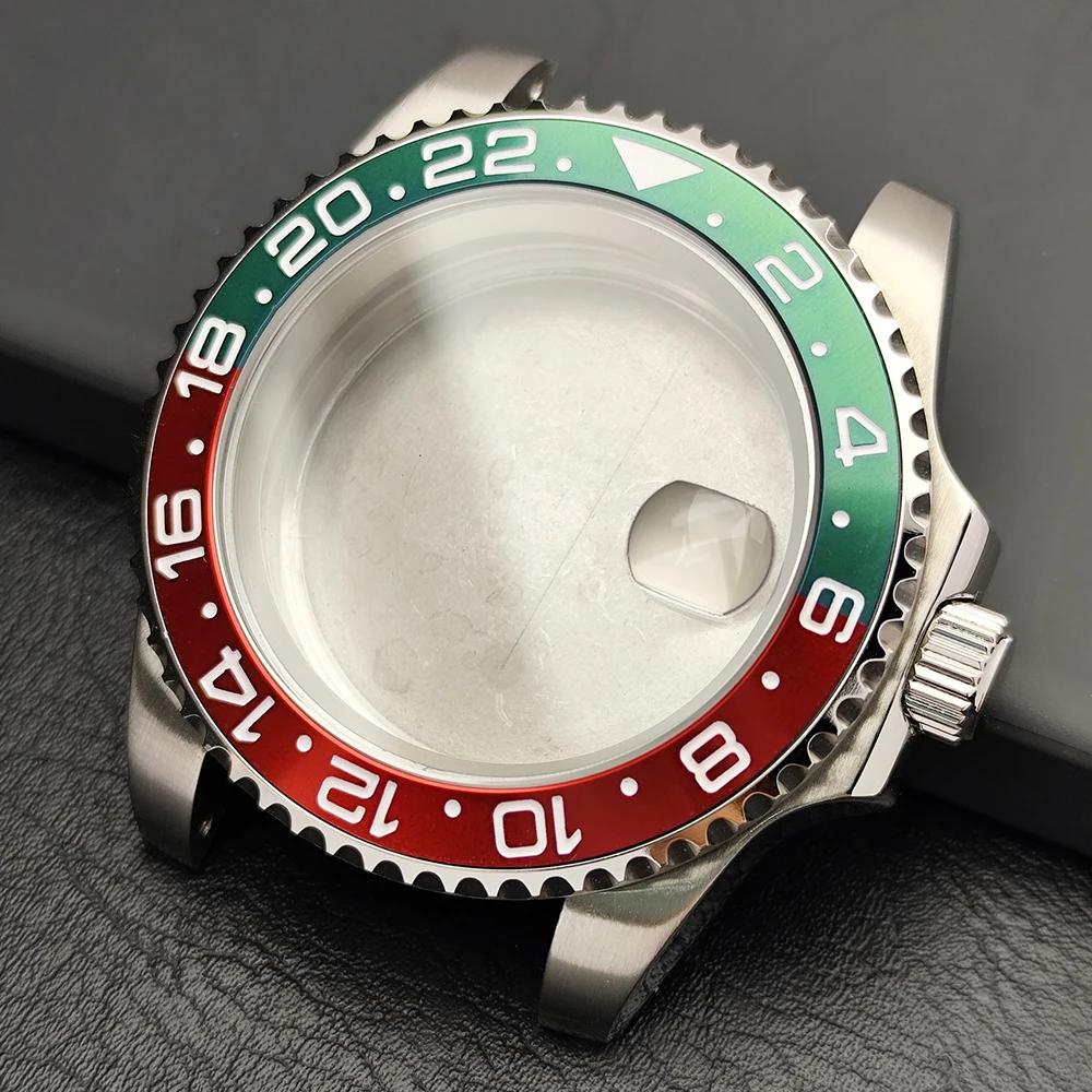 Premium 40.5MM Sapphire Glass GMT Case with Bidirectional Rotating Bezel for 28.5MM Dial and 20mm Strap