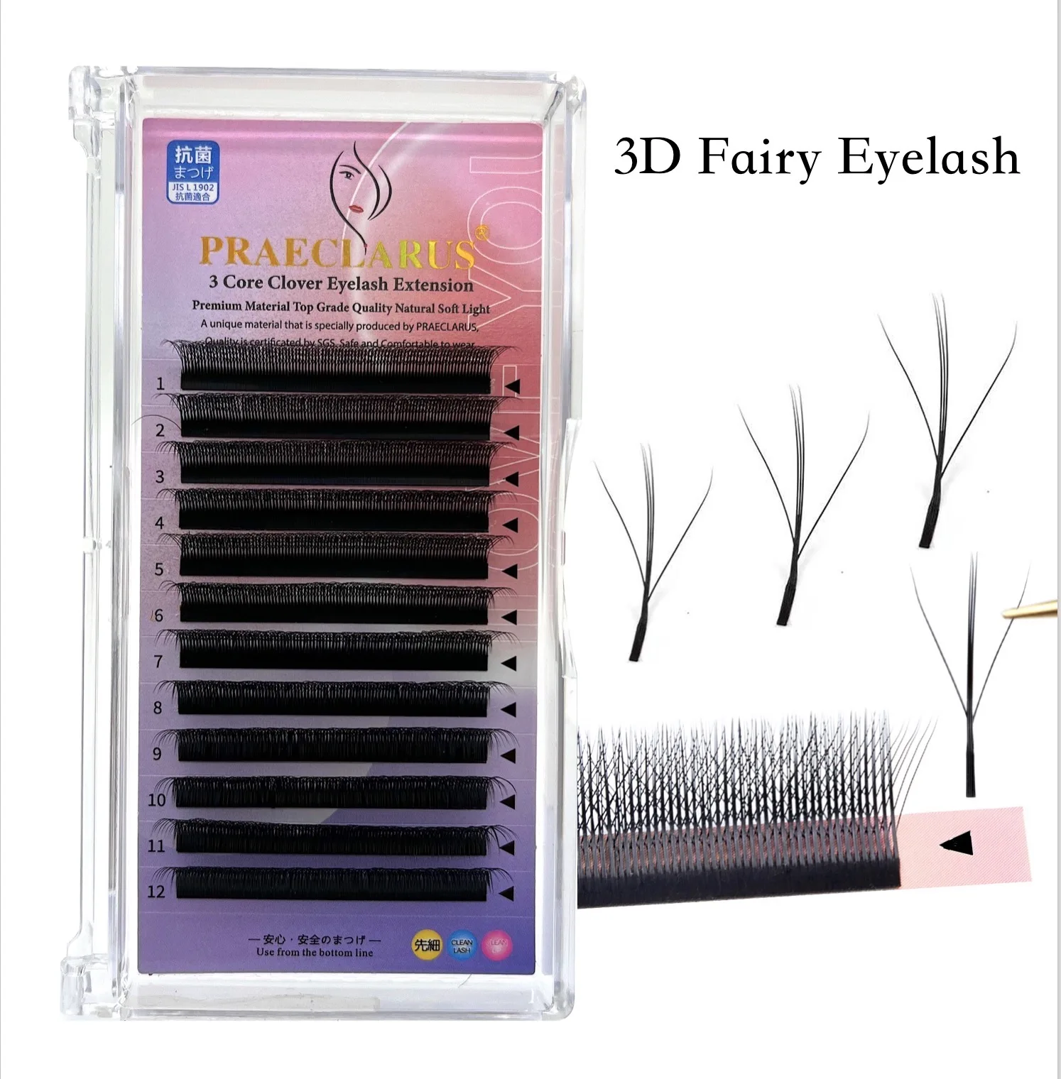 

[SHIP ON 24 HOURS]New 3D Fairy Thick W Shape Eyelashes Easy Fan 5D fairy clover Volume 12 Rows Natural Soft Lash