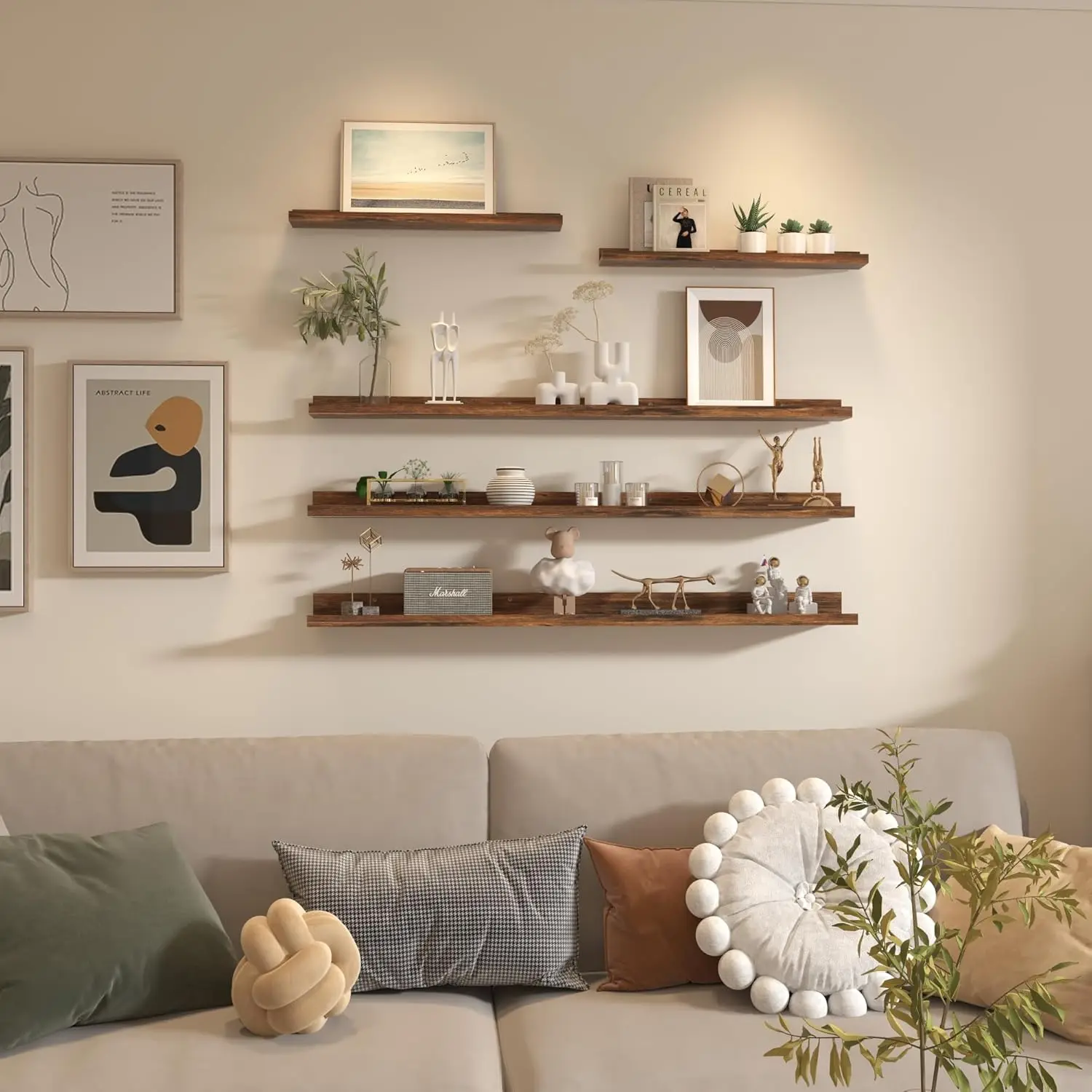 Set of 5 Rustic Wood Picture Ledges 1 | Set of 5 Rustic Wood Picture Ledges 4