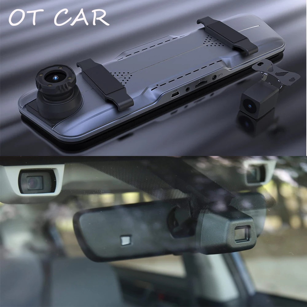 

24H Rear View Dual Lens HD Cycle Recording Video Mirror Recorder Dash Cam Black Box in Car DVR Camera Video Recorder Black Box