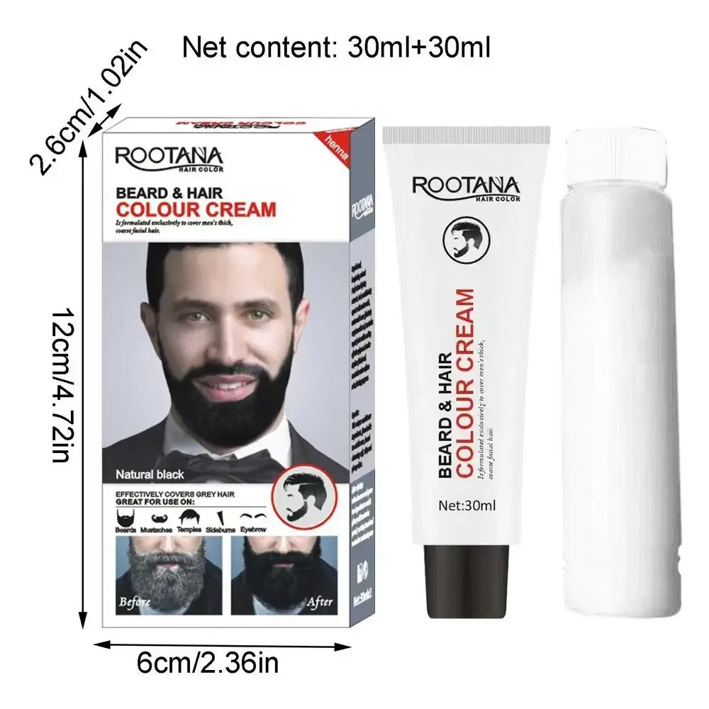 זקן צבע שחור צביעת קרם שיער זקן וצביעה קרם אופנה חצי קבוע עיצוב כלי אופנה שחור חום מגניב ונועז