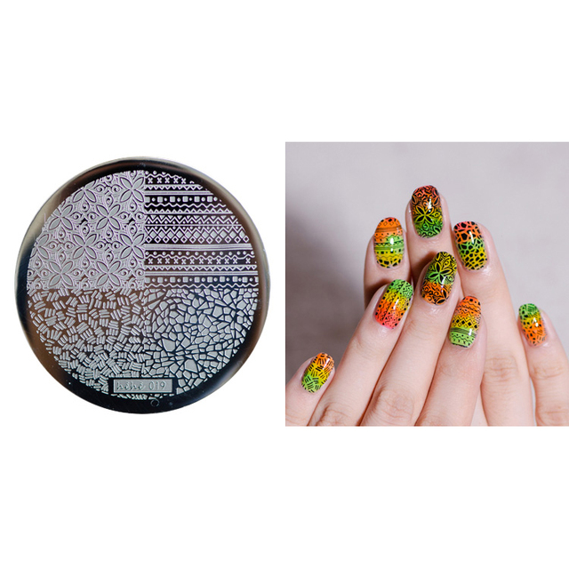 Round Nail Stamping Plates Butterfly/Constellation/Leaf/Bird Stainless Steel Image Stencils Printing Nails Decor 5.5cm Tool