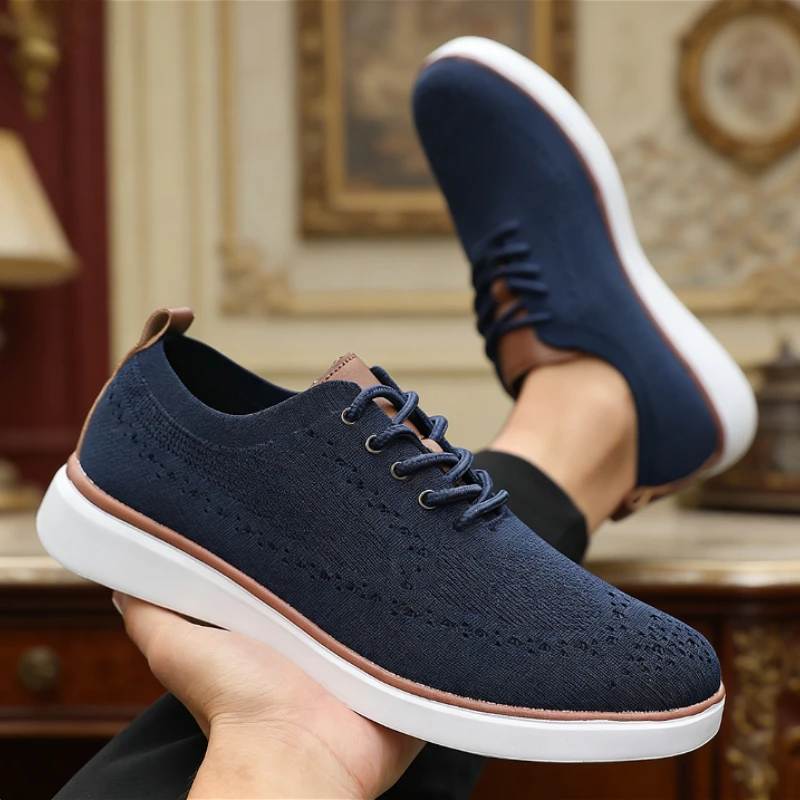 New Modern Men's Casual Shoes Breathable Upper Non-Slip Sole Wear-Resistant Urban Daily Shoes Lightweight Sole Outdoor Shoes Men