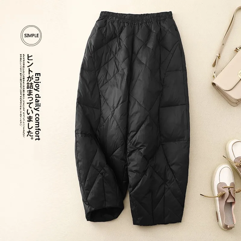 Women's High Waist Thiened Fce Lined Pants Autumn Winter New Sle Pure Color Faionable Casual Trousers
