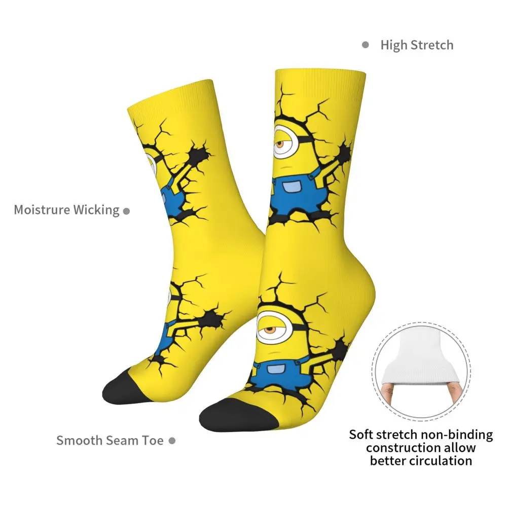 Custom Cool Print M- Minions Cartoon Socks for Women Men Stretchy Summer Autumn Winter M- Minions Bananas Crew Socks 117 S77988bacf98c44dba44065dec629d9caH