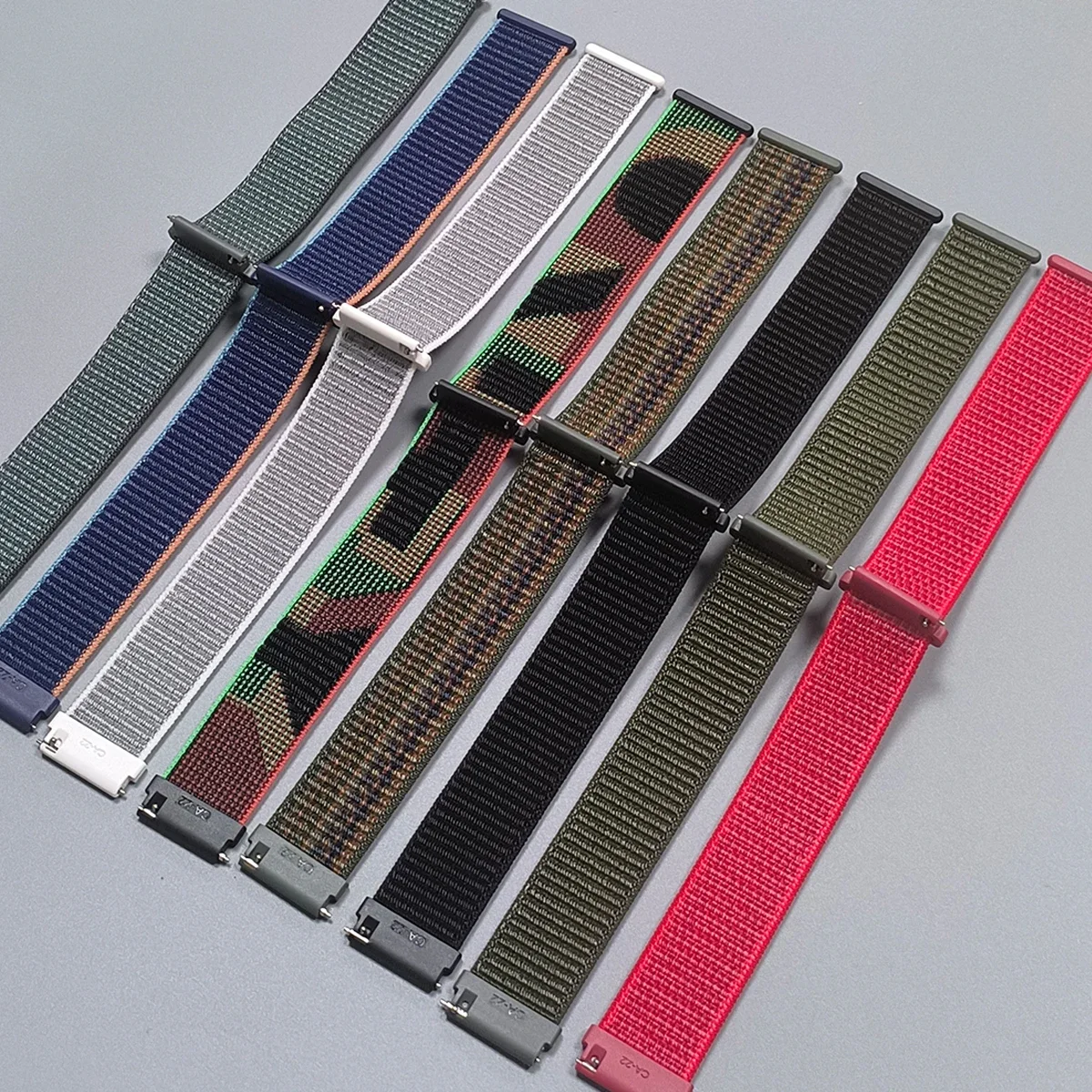 Nylon Loop Woven Watch Band, Adjustable 20-22mm Strap