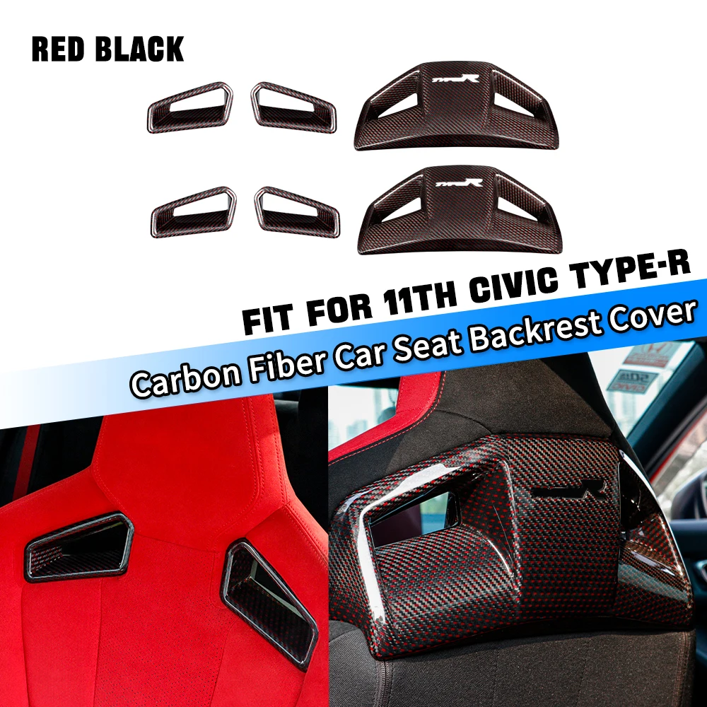 Red-Black-Carbon-Fiber-Seat-Cover-Fit-For-Honda-Civic-Type-R-FL5-TypeR ...