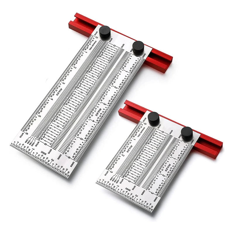 

2 Pcs Precision Marking T Ruler Set T Square Precision Marker T Ruler Bag For Woodworking