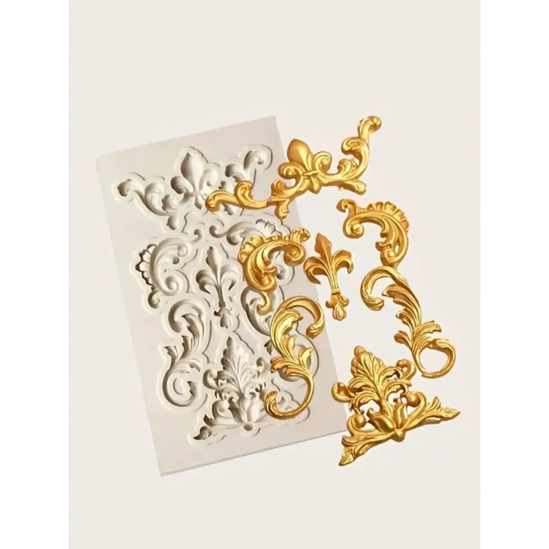 Silicone Mold 1pc Vintage Flower Design Random Silicone Mold European Embossed Craft Silicone Mold For DIY