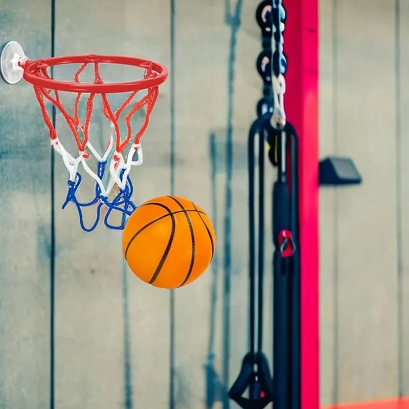 Door Mounted Mini Basketball Hoop with Suction Cup for Children Baby Indoor Sports Wall Hanging Basket Fingers Ball Hoops Kit