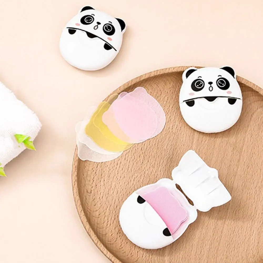 

Panda Shape Paper Soap Portable Fragrant Tablets Boxed Soap Soap Tablets Scented Slice Hand-washing Cleaning Soaps Children