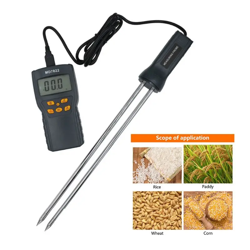 

Digital Display Grain Seed cereal Moisture Meter Analyser MD7822 Humidity Tester DropShipping