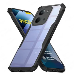 Acrylic Transparent Shockproof Armor Hard Back Cover - Ultimate Protection Case - POCO C85 171mm (Black)