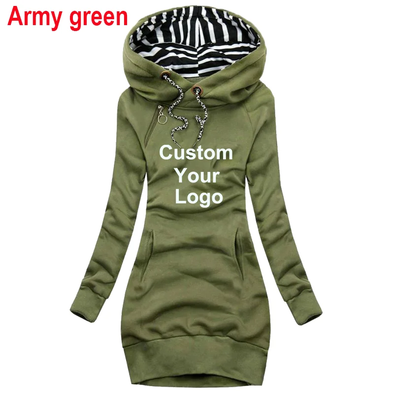 Fashion Women Custom Your Logo Autumn Winter Long Sleeve Casual Hoodies  Dress Sweater Dress - AliExpress 200000345