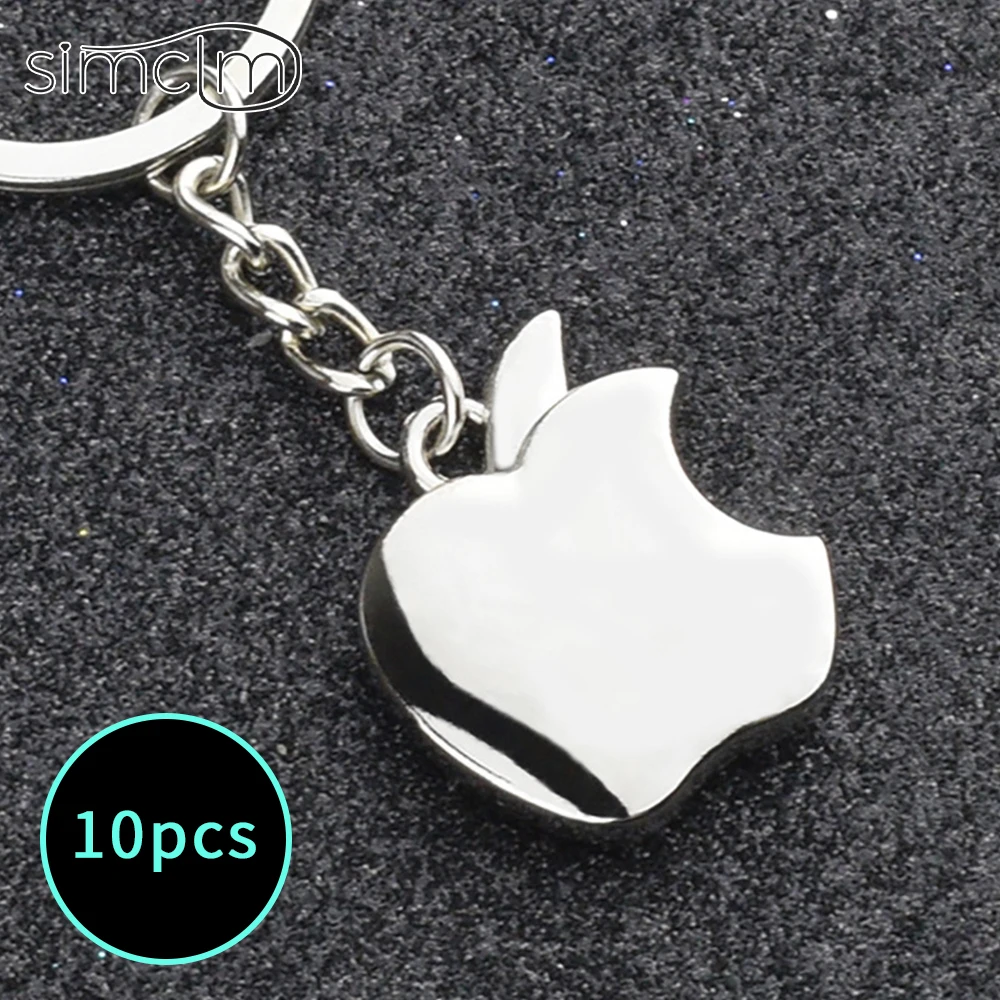 

10pcs Metal Apple Key Chain Creative Gifts Apple Keychain Trinket Keys holder Car Key Ring Car Key Ring for Whoesale