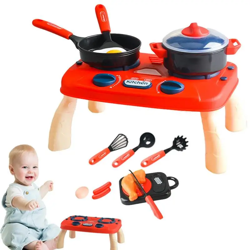 

Детский кухонный Игровой Набор для малышей, игрушка для зрительно-моторной координации, развивающие игрушки с набором еды, кастрюли, детский кухонный игровой набор